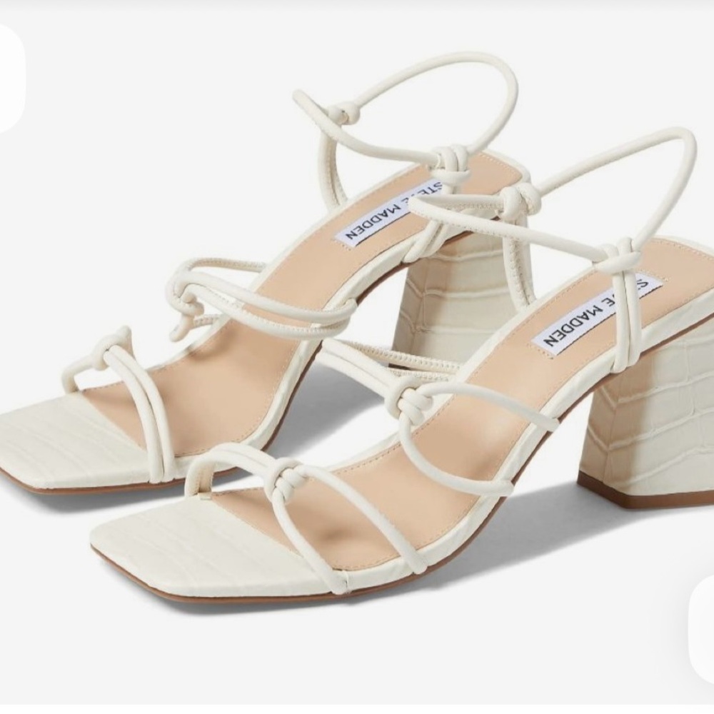 Steve Madden Women's White Strappy Heels
